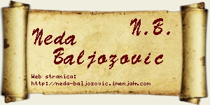 Neda Baljozović vizit kartica
